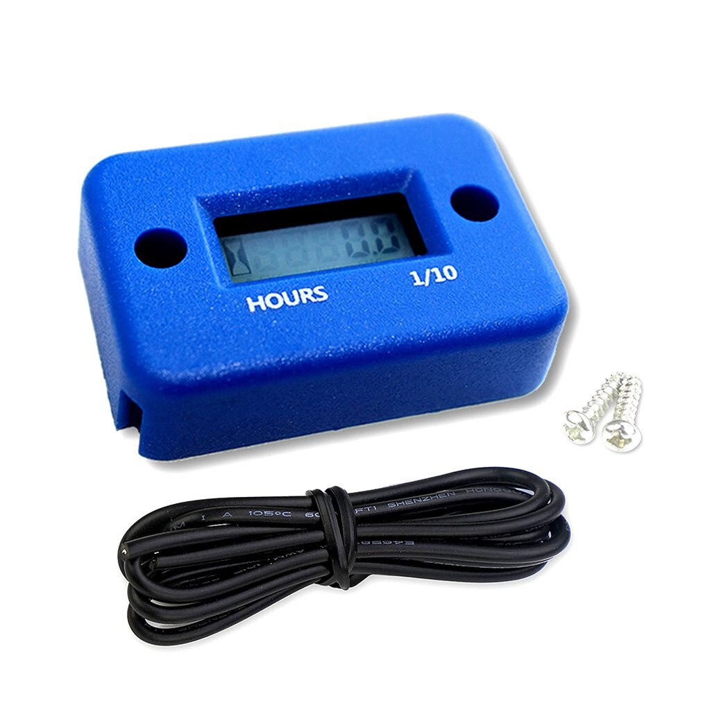 Waterproof Digital Hour Meter LCD Display Portable Engine Gauge Hour Meter For Motorcycle/Boat Engines Counter Hour Meter: blue
