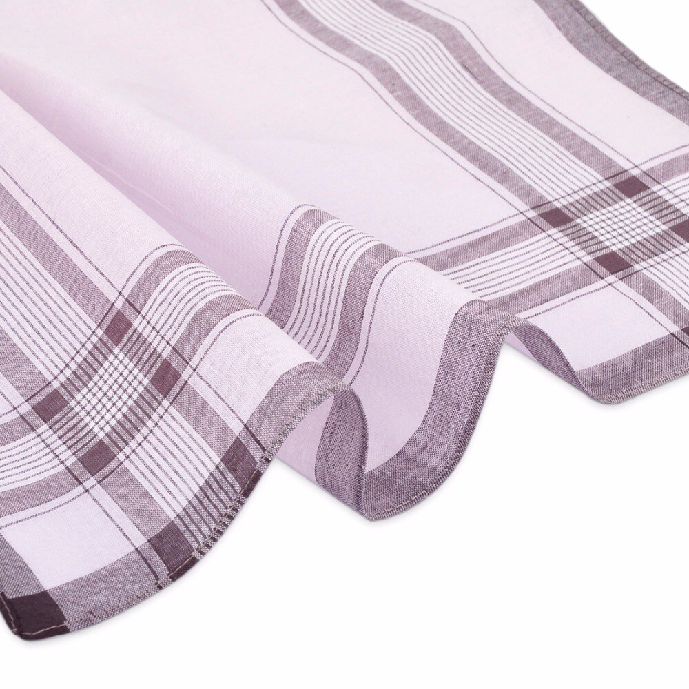 Cicitree 6 stk / sæt flerfarvet firkantet stribe 100%  bomuldslommetørklæder 38*38cm mænd klassisk mønster vintage lomme hanky plaid