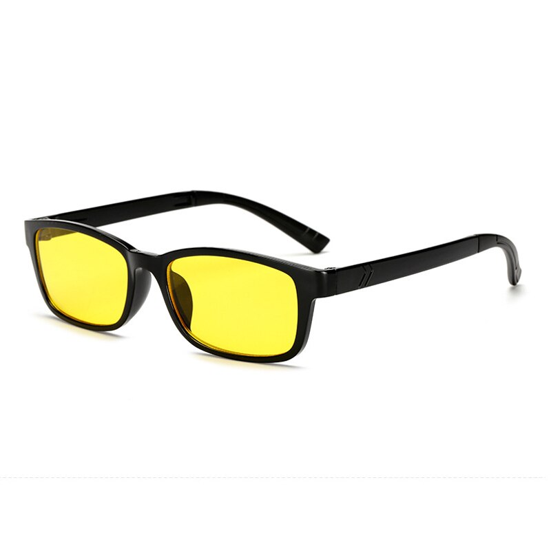 Seemfly Ultralight Small Square Glasses Frame Classic Retro Eyewear Yellow Night Vision Lens Computer Eyeglasses For Women&Men