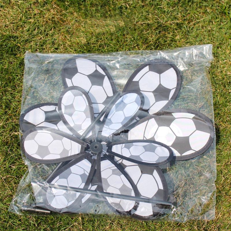 Kids Double Layer Voetbal Windmolen Wind Spinner Pinwheel Huis Tuin Yard Decor Y4QA