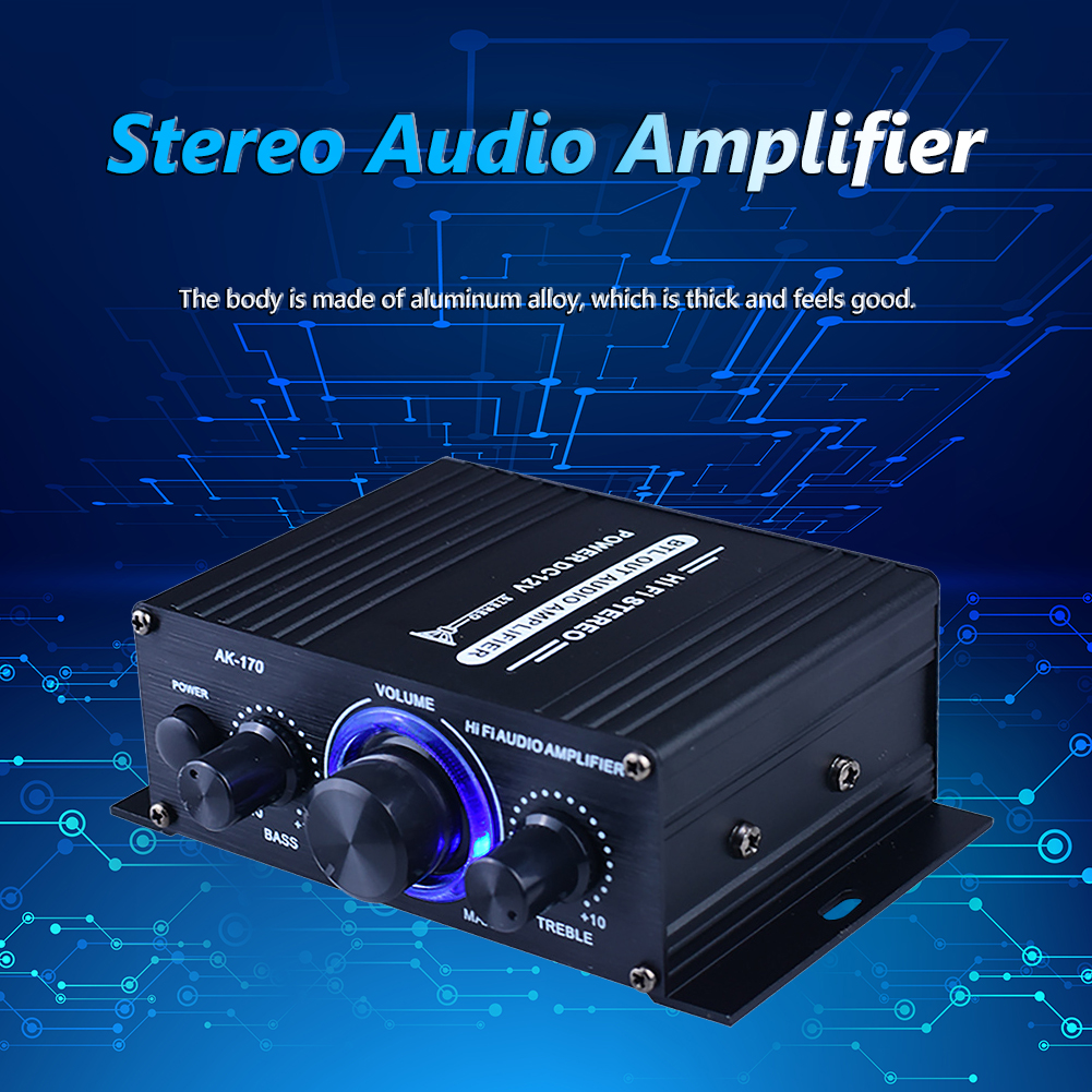 Wzmacniacz mocy audio HiFi zgodny z Bluetooth 2x200W dwukanałowy z wejściem RCA wysokiej jakości mini wzmacniacz mocy audio