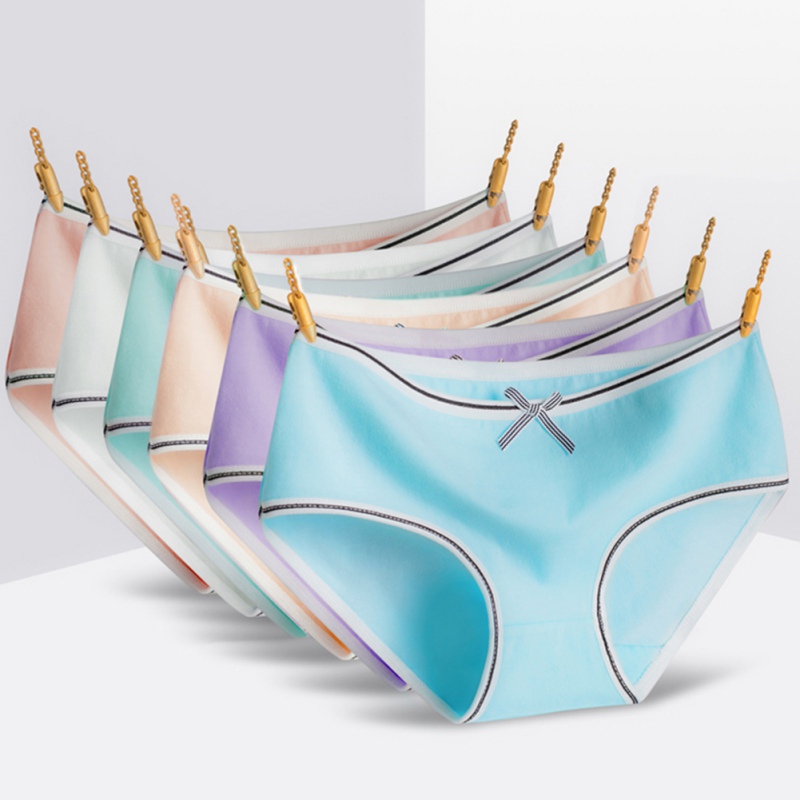 Mädchen Unterhose Japanischen Mädchen Süssigkeit Farbe Mitte-taille Einfarbig Baumwolle Schüler Damen Slip