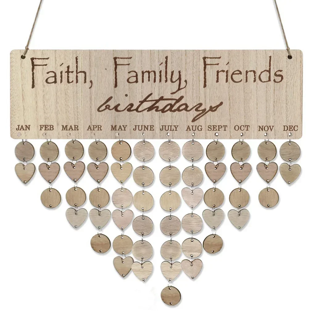 Houten Kalender Lijst Verjaardagsfeestje Woondecoratie Hanger DIY Kalender Ambachten Woonkamer Decoratie: Deep Blue