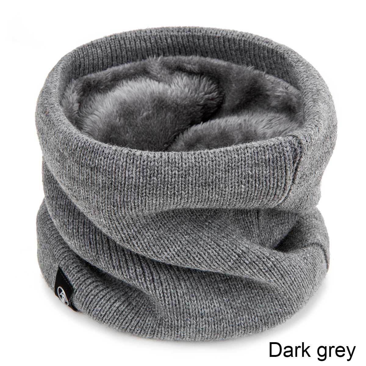 Mltbb Casual Vrouwen Winter Sjaal Gebreide Ring Sjaals Voor Mannen Effen Kleur Dikke Warme Sjaal Unisex Mode Halsdoek kids: Dark grey