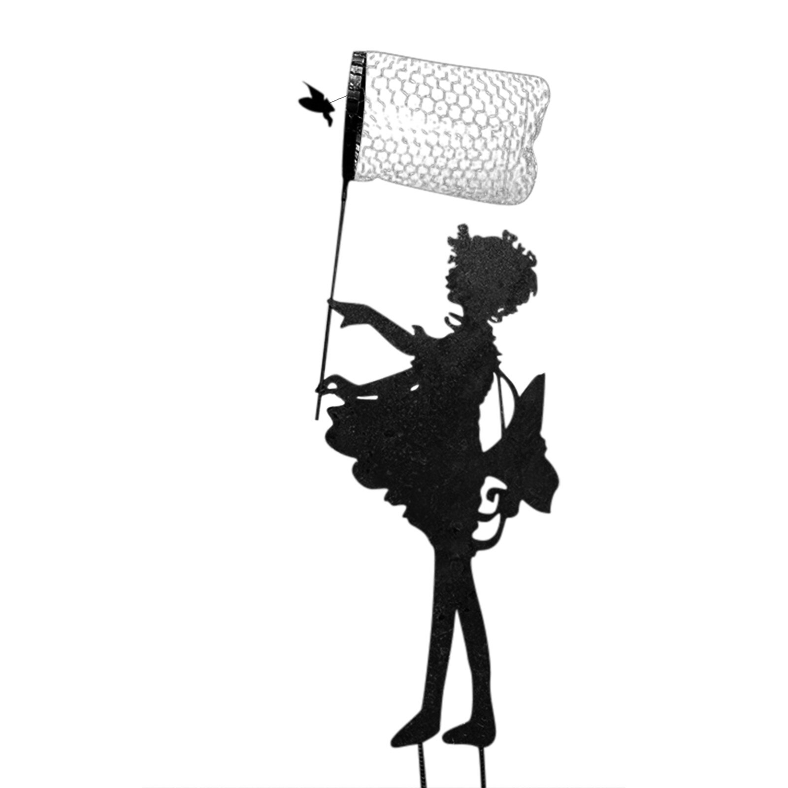 Butterfly Girl Vintage Metal Silhouette Sculpture Grandado