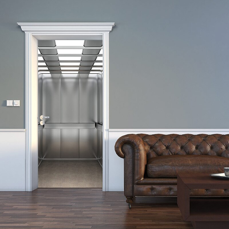 3D mural DIY Elevator door stickers wall stickers self-adhesive waterproof removable