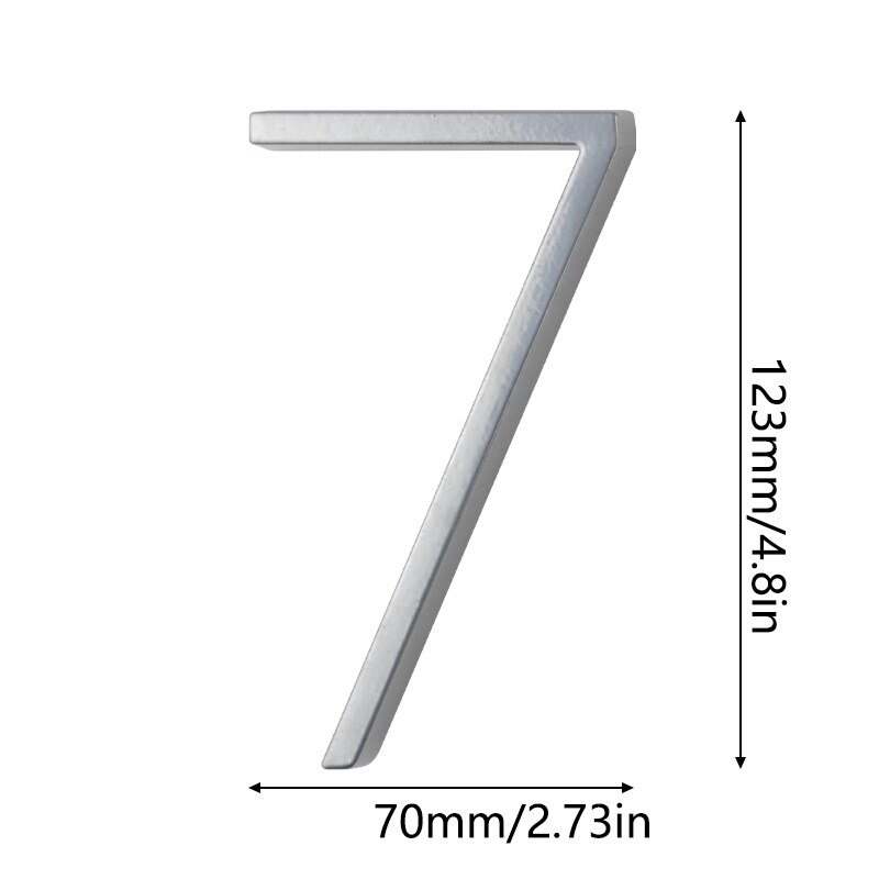 House Number 125mm Floating Address Stone Letters Door Alphabet Numeros Casa Exterior Outdoor 4,87 in.Black Door Number: Number 7