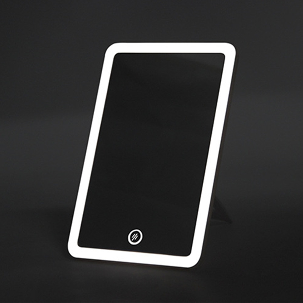 Led Vanity Touch Screen Makeup Mirror Vanity Lights 180 Degree Rotation Table Countertop Cosmetics Bathroom Mirror