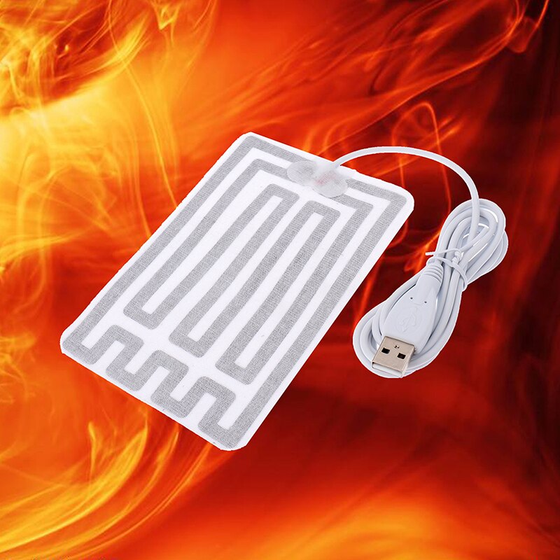8*13cm Electric Heat Mat Winter Warm Waist 5V Carbon Fiber Heating Pad USB Film