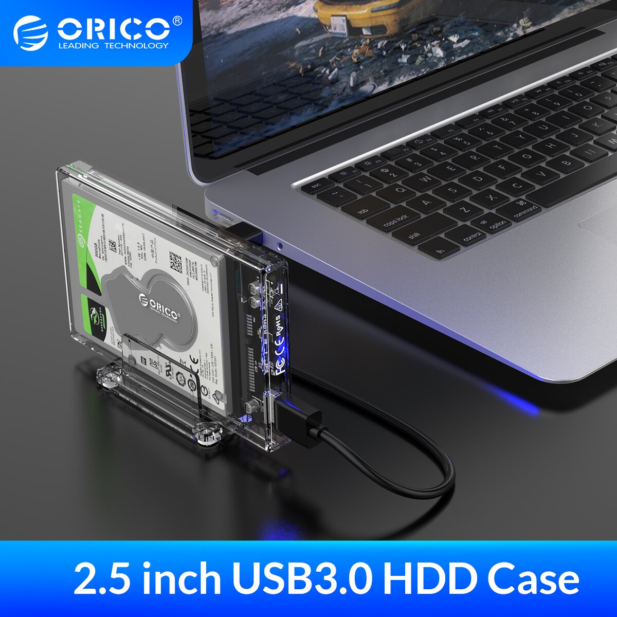 Orico Externe Harde Schijf Case 4Tb Hdd Case 2.5 &#39;&#39;Sata Naar Usb 3.0 Transparant Hdd Behuizing Met Standaard voor Ssd Schijf Hdd Box Hdd
