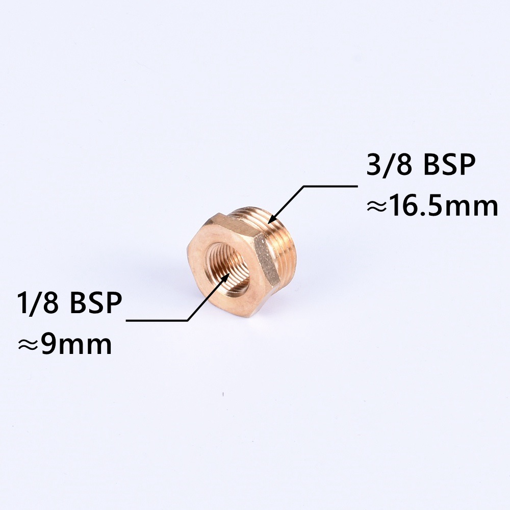 Encaixe de tubulação redutor de bucha hexagonal de latão 1/8 1/4 3/8 1/2 3/4 F para M com rosca reduzindo conector de acoplador de adaptador de gás de água de cobre: Preto