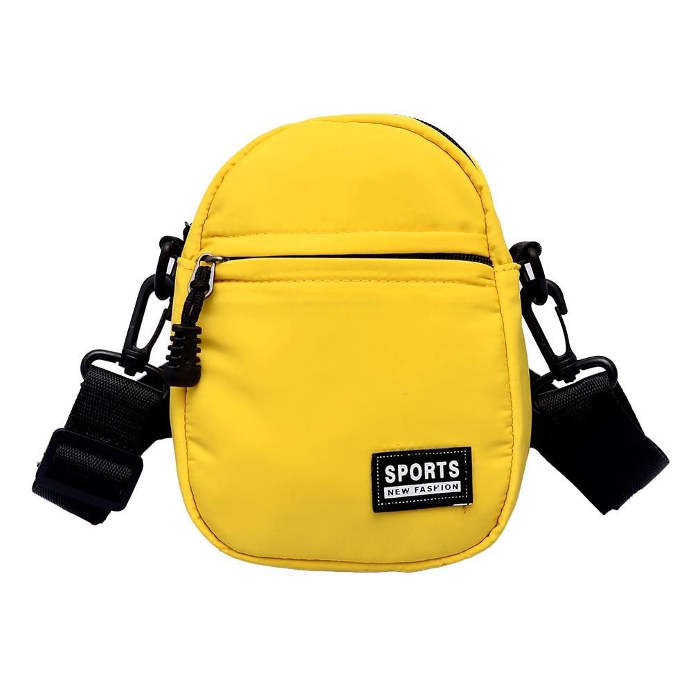 de las mujeres de la Multi-bolsillos mensajero bolsas de bandolera en bandolera de Color de de pecho paquete para niñas adolescentes.: 	Yellow