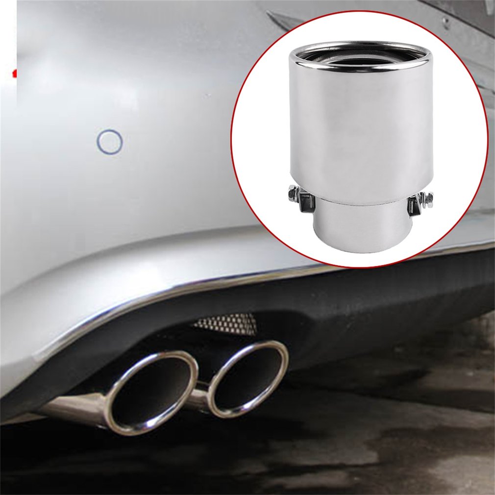 Universal Car Exhaust Muffler Tip Stainless Steel Pipe Chrome Trim Modified Car Tail Throat Liner Pipe Exhaust System