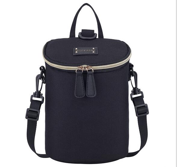 Baby Flasche Tasche Mutterschaft Rucksack Pflege Lebensmittel Thermos Aluminium Folie Isolierung Taschen Reise Rucksack Mumie Handtasche: Schwarz