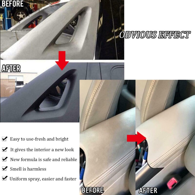 Piezas plásticas de cuero para asiento de coche Interior de coche, de 30ml, para el cuidado del coche, accesorio limpiador de coche