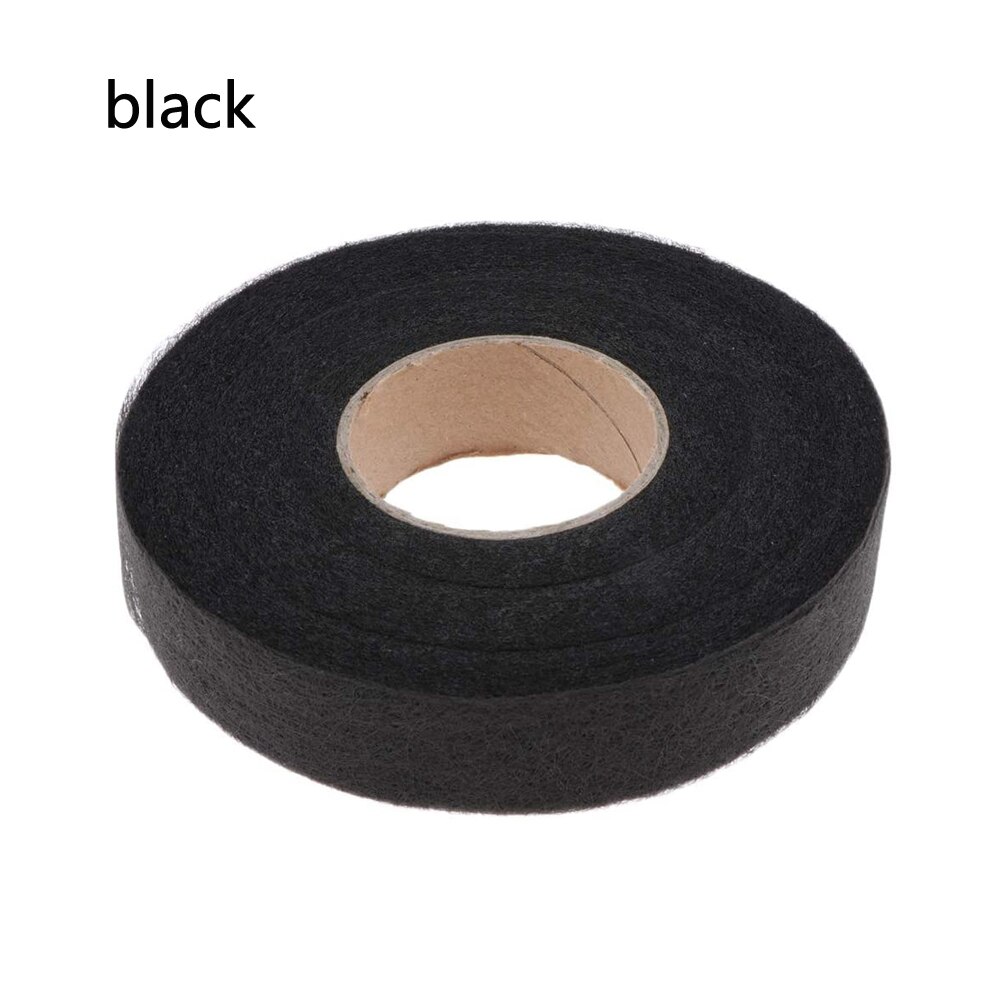 100M Iron-on Hemming Tape Fabric Fusing Tape Double Sided Fusible Bonding Web Adhesive Tape for Clothes Jeans Pants Sewing Tools: 15mm / black