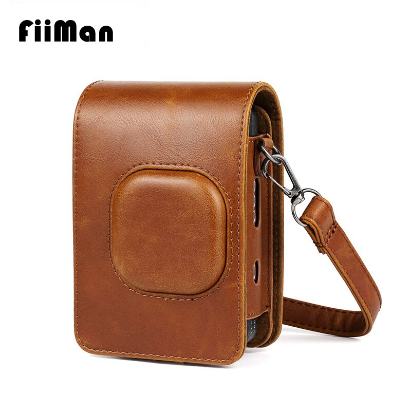 Retro Zachte Mini Camera Case Bag Pu Lederen Cover Met Schouderband Voor Fujifilm Instax Mini Liplay Instant Camera Case