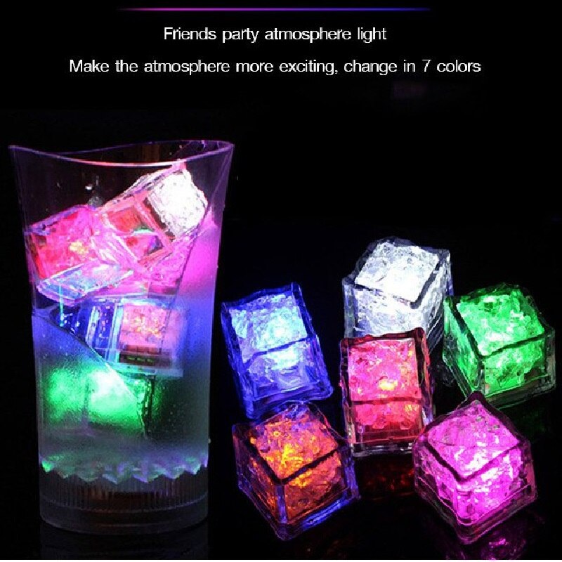 3Pcs Kleurrijke Led Glowing Ijsblokjes Party Ijsblokjes Bal Flitslicht Lichtgevende Neon Wedding Festival Kerst Bar Wijn glas
