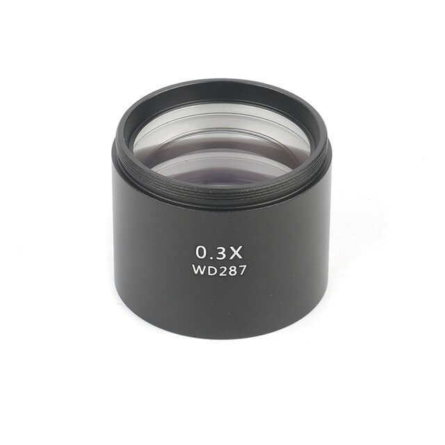 0.3X 0.5X 0.7X 0.75X 1X 1.5X 2.0X Auxiliary Objective Lens for Zoom Stereo Microscope Thread 48mm for trinocular Microscope: 0.3X