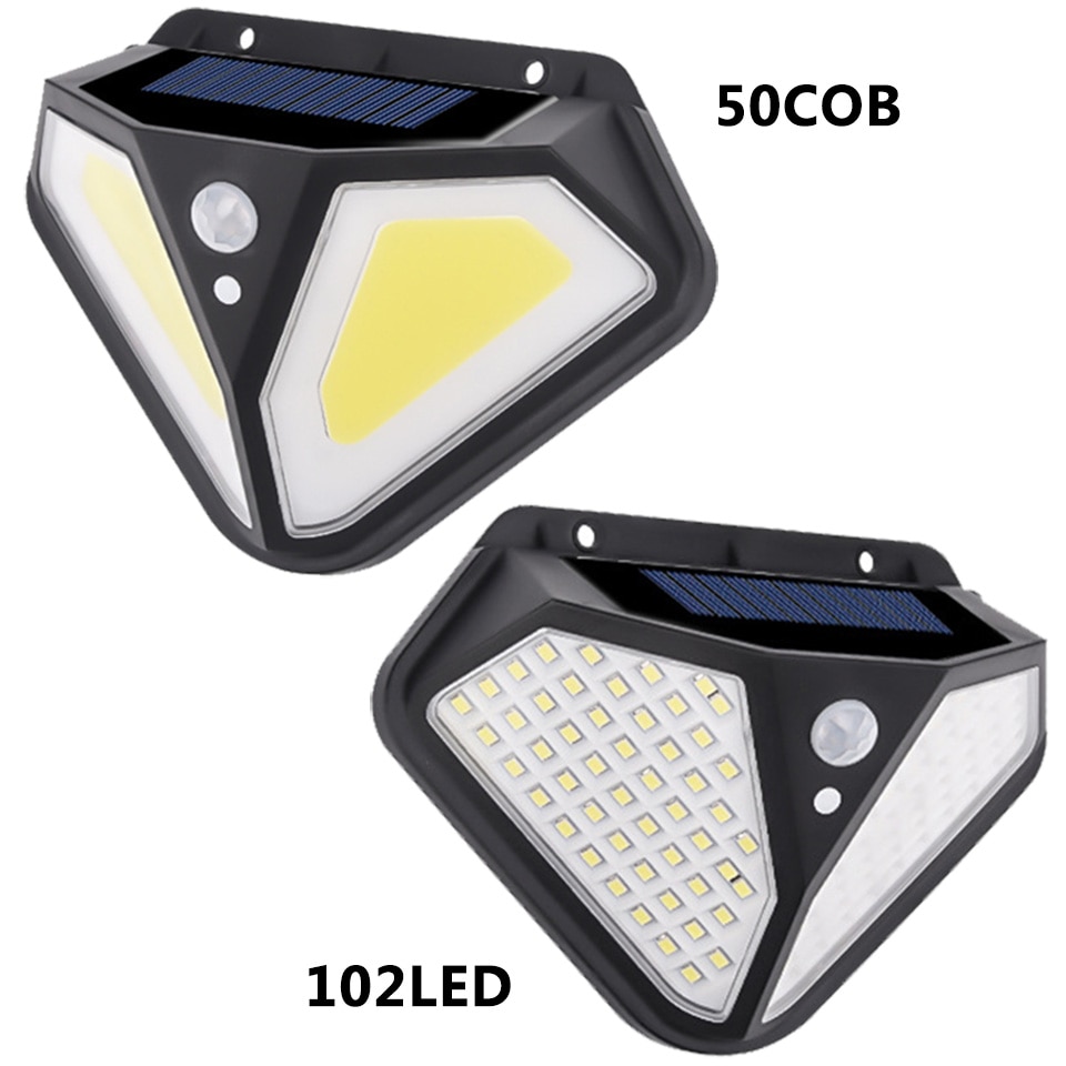 COB LED Solar Light Built in Battery Outdoor Wall Lamp Powered Sunlight Waterproof Motion Sensor Street Light Garden Decoration