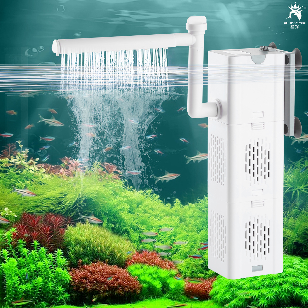 Zuurstof Lucht aquarium filter Aquarium Filter pomp Aquarium Pomp 110V 220V waterpomp aquarium DIY doos Spons bacteriën bal ring