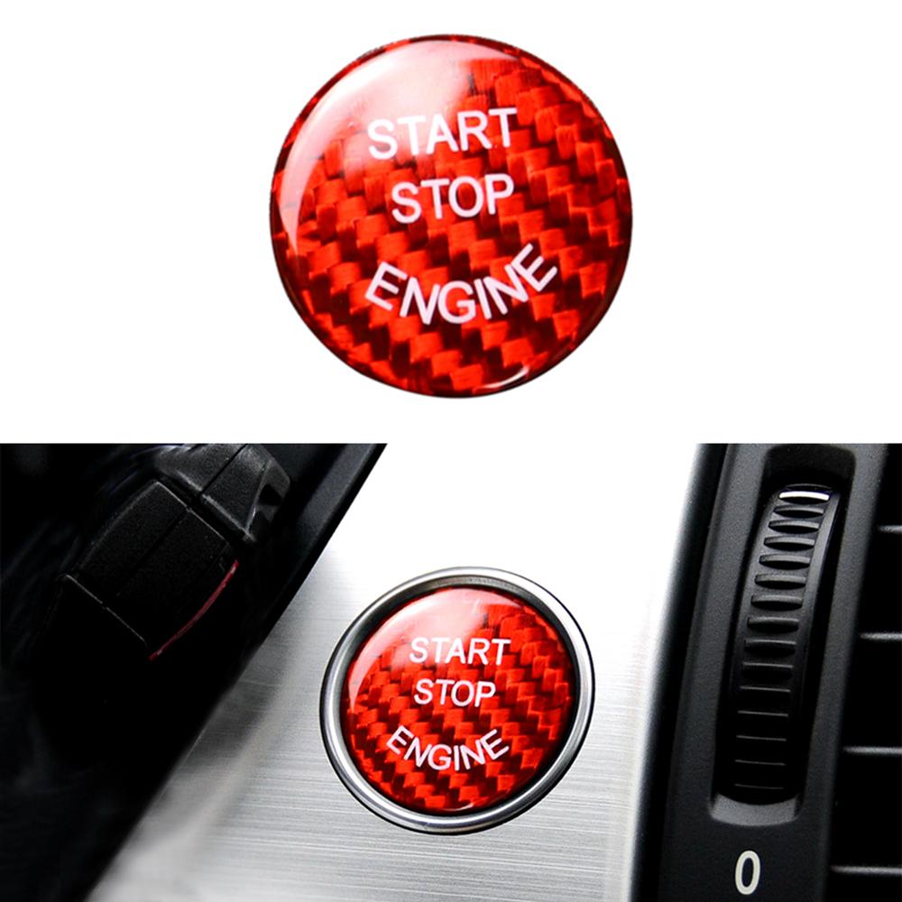 Kulfiber bilmotor start stop kontakt knap udskift dæksel til bmw  x1 x3 x5 serie  e90 e92 e60 e93 e84 e91 e46 z4 e70 csv