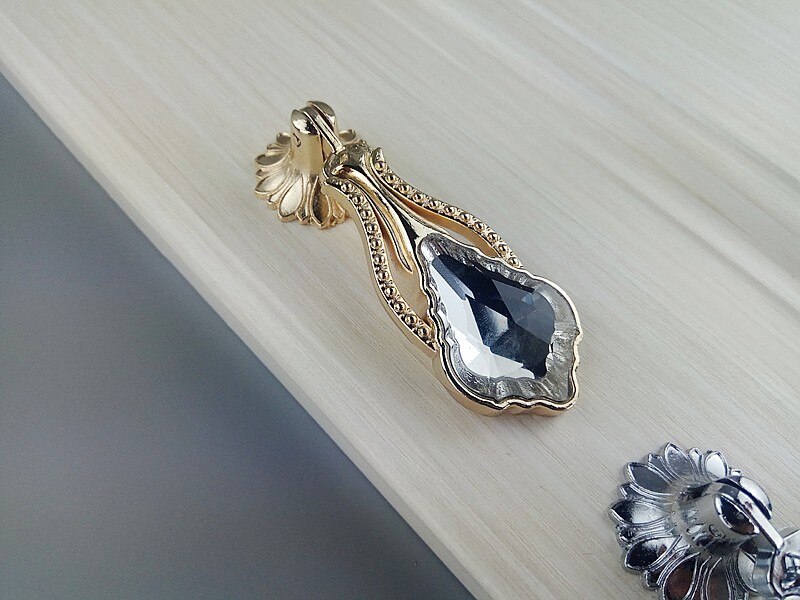 Rosa guld krom vedhæng krystal glas knopper møbelskuffe håndtag garderobe køkkenskabe skab kommode dør trækker knop