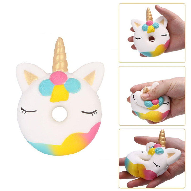 Kawaii Eenhoorn Donut Squishy Langzaam Stijgende Simulatie Brood Geurende Squeeze Toy Stress Relief voor Kid Xmas