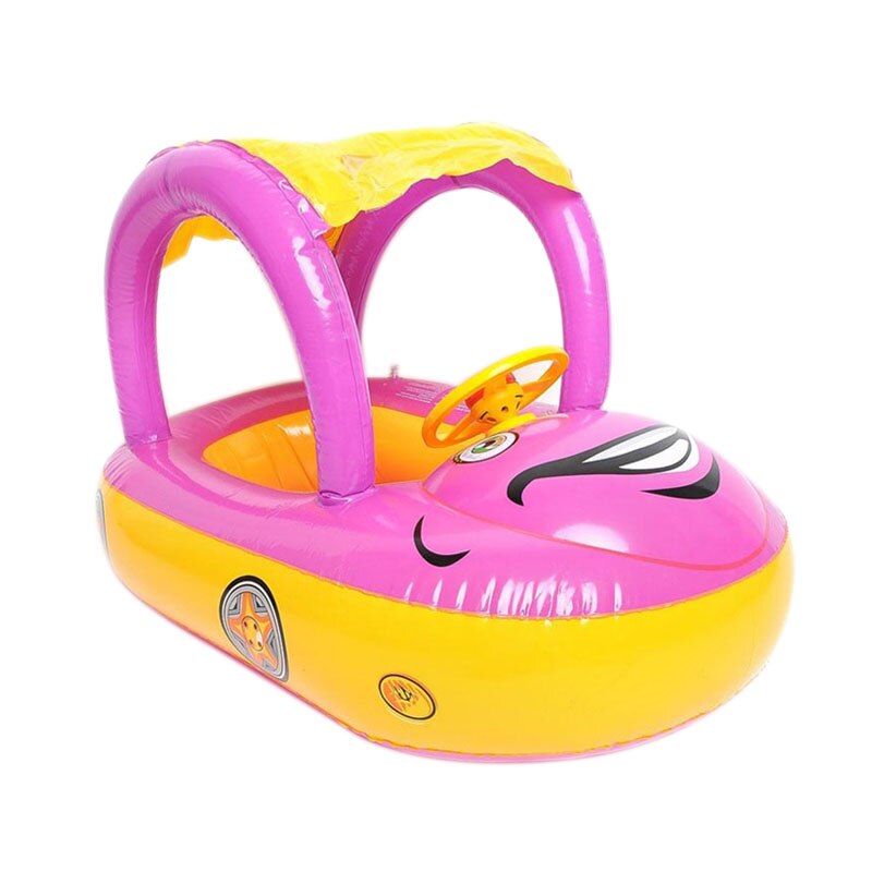 Opblaasbare baby peuter drijfstoel boot buis ring auto zonnescherm water zwemmen zwembad cartoon draagbare stoelen sec 88: Paars 