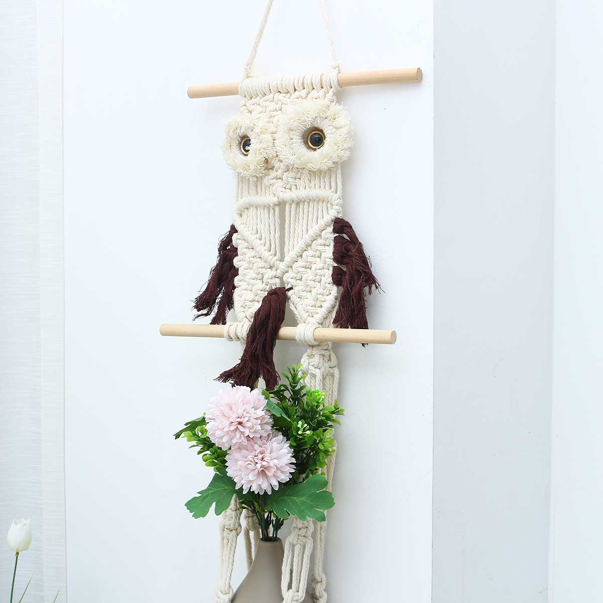 70x25cm Handgemachte Seil Hängen Körbe Hängen Seil Geflochtene Handwerk Pflanzen Aufhänger Indoor Garten Wand Hängen Pflanzer Dekoration