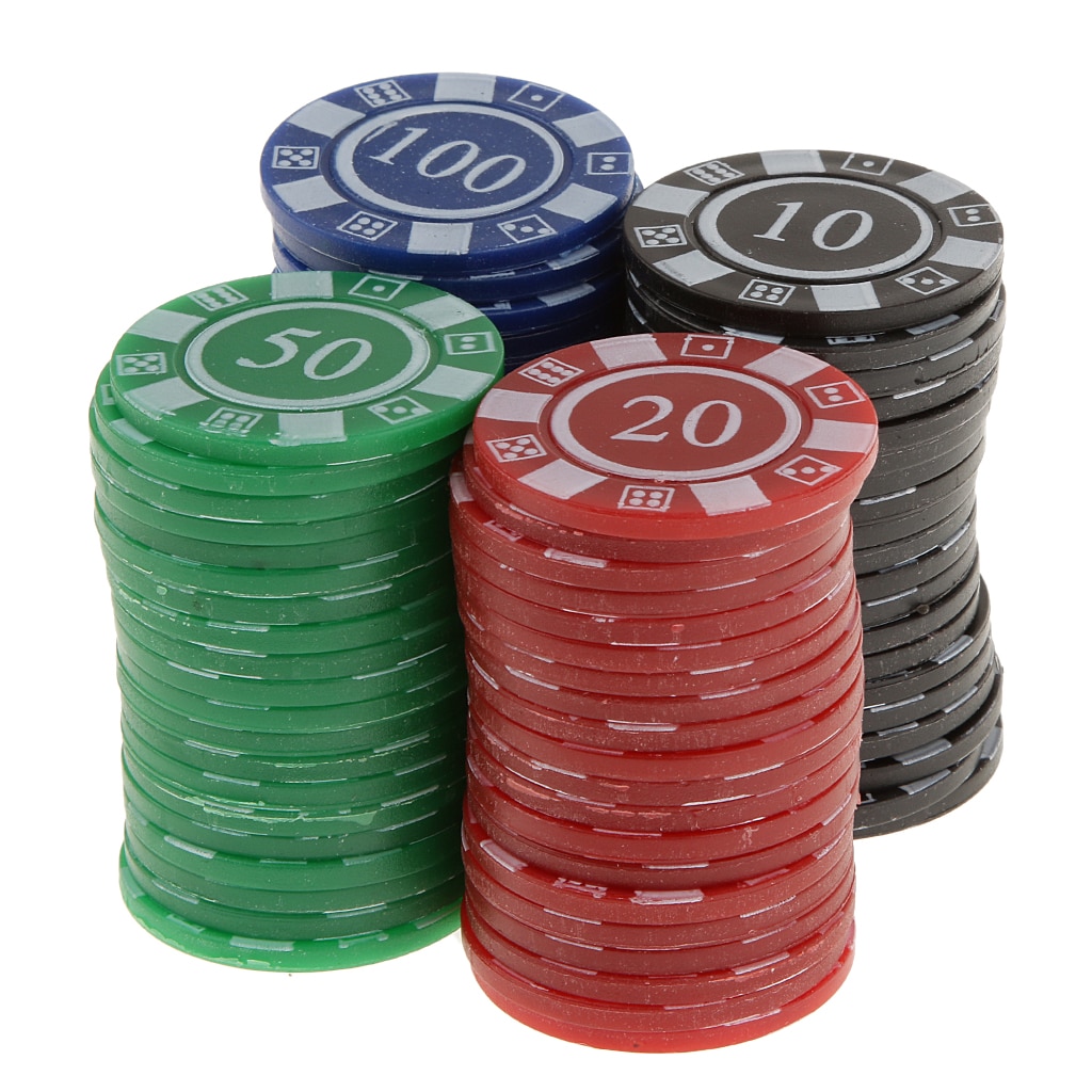 Perfeclan 80 Count Plastic Poker Chips Card Game-Rood Groen Blauw Zwart Plastic Poker Chips