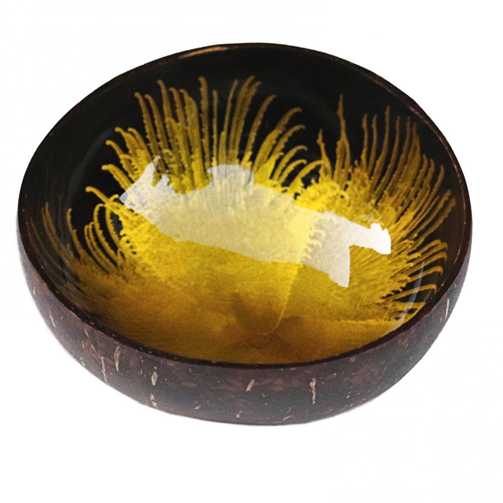 Recipiente de almacenamiento para manualidades, recipiente decorado con dibujo de color coco, el mejor , soporte para frutos secos y dulces, almacenamiento de llaves de Sal: Yellow