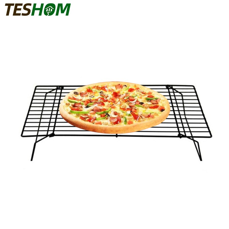 3 Layers Stackable Wire Grid Cooling Tray Cake Food Rack Oven Kitchen Baking Pizza Bread Barbecue Cookie Holder Biscuit Shelf