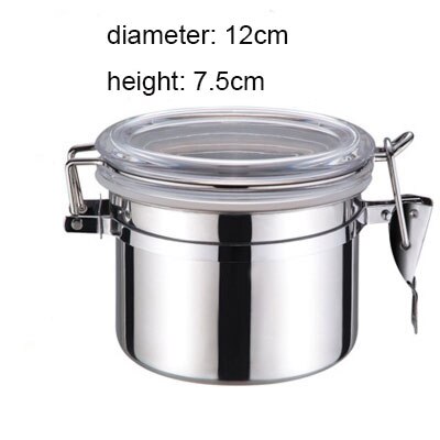 XMT-Dom ze stali nierdzewnej zapieczętowany słoik pojemnik miski cukru herbaty Polak robić przechowywania kawy przyprawy odlewnik 1pc: 12.5x7.5cm