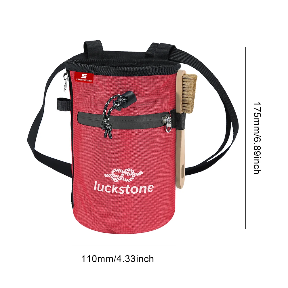 Felsblock ing Kreide beutel Eimer mit 2 großen Aufbewahrung taschen mit Reiß verschluss Kletter kreide tasche mit Kreide pinsel Prämie Fitnessstudio Kreide tasche