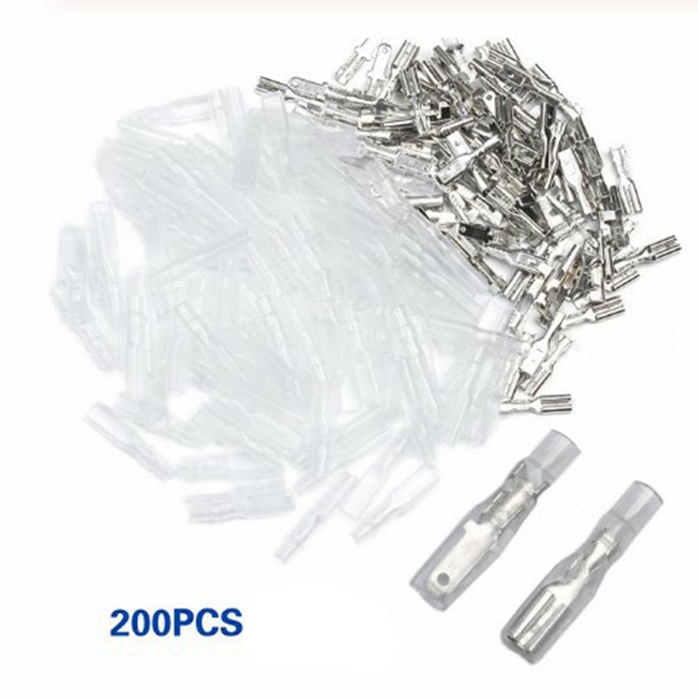200Pcs/Set Electrical Insulation Pipe Connector Male Female Spade Crimp Terminals Electrical Insulat Sleeve Wire Wrap Connector