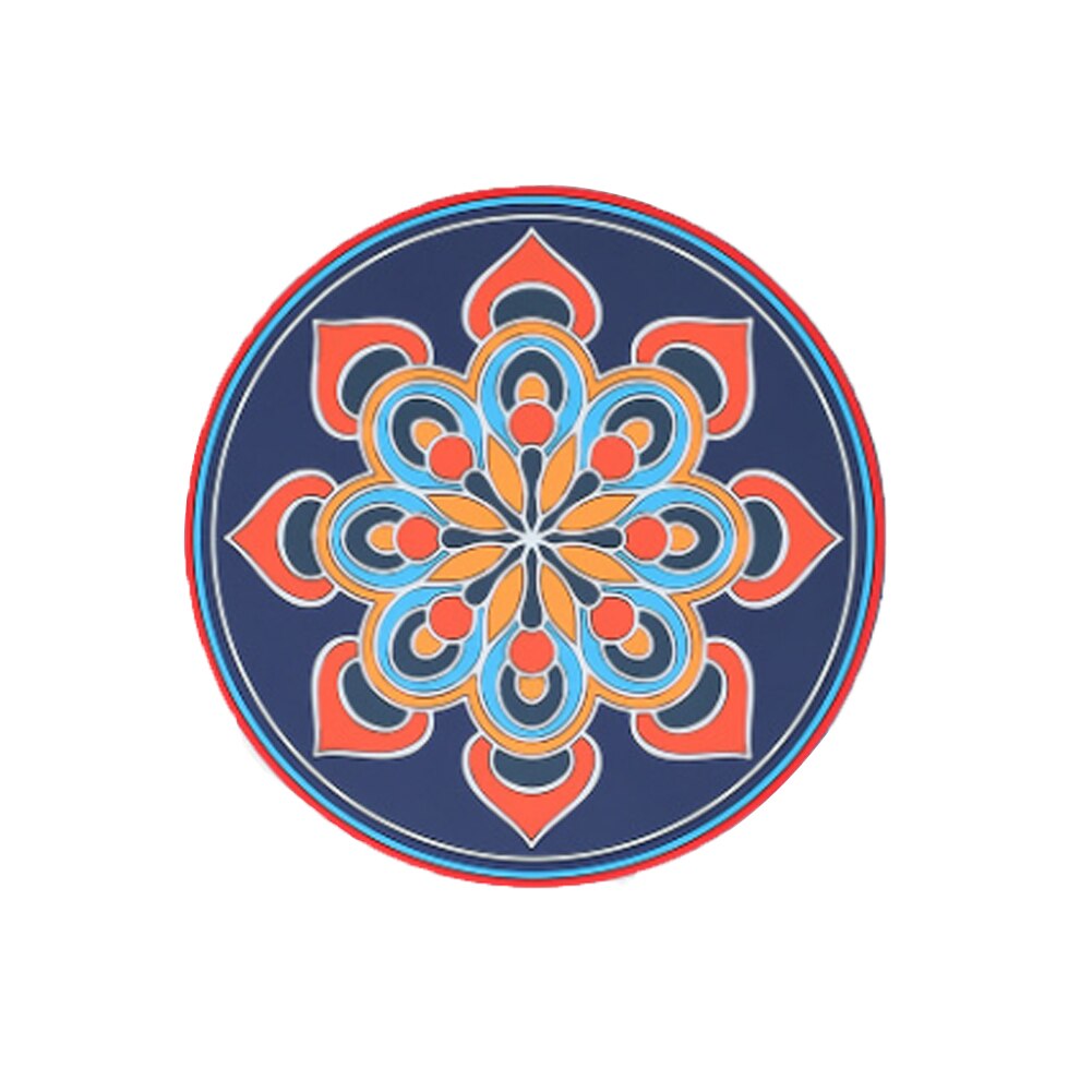 Exotische Bekerhouder Pad Mandala Ronde Silicone Soft Bar Coaster Beker Onderzetters Braadpan Pad Anti Mat placemat: C / 16.5cm