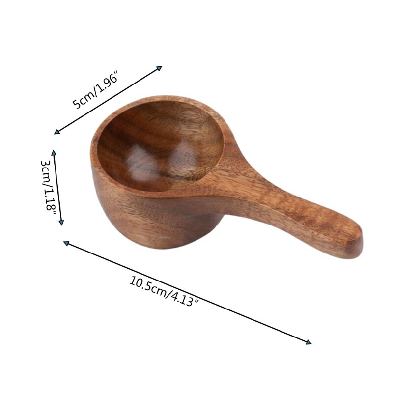 Round Coffee Scoop Wooden Measuring Spoon Measure Tea Scoops Water Ladle for Coffee Beans Ground Beans Tea Coffee Spoon
