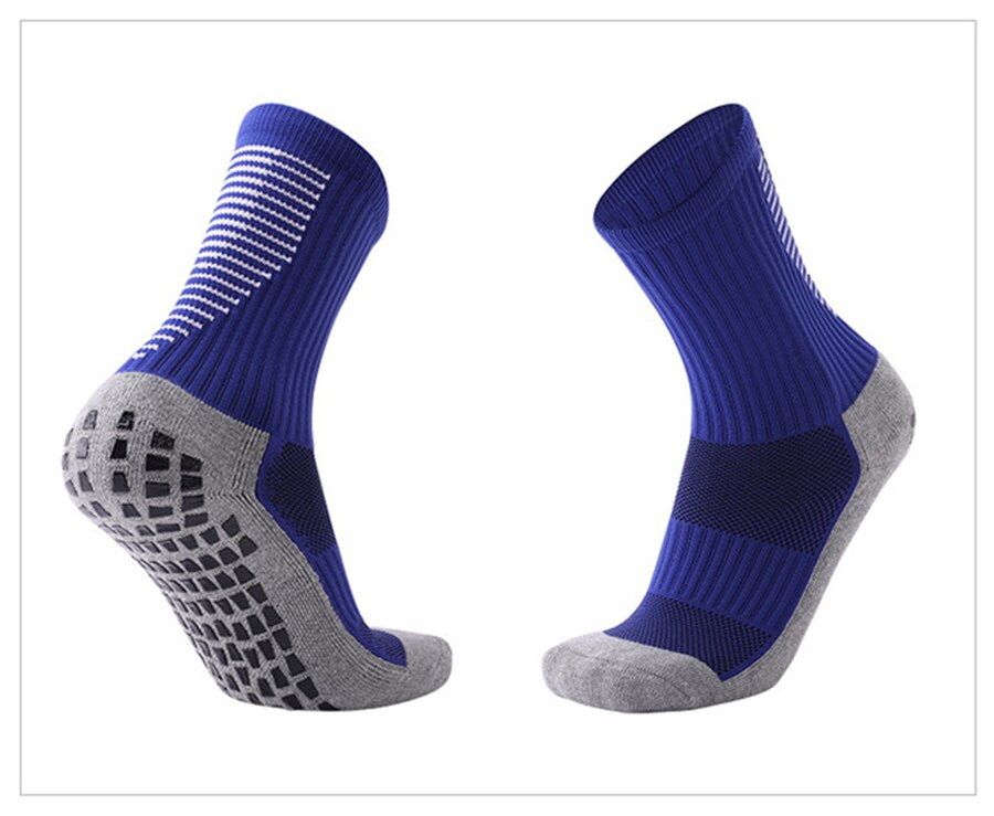 Calcetines antideslizantes de fútbol profesionales, transpirables, para baloncesto, fitness, gimnasio, circulación, adultos: BLUE