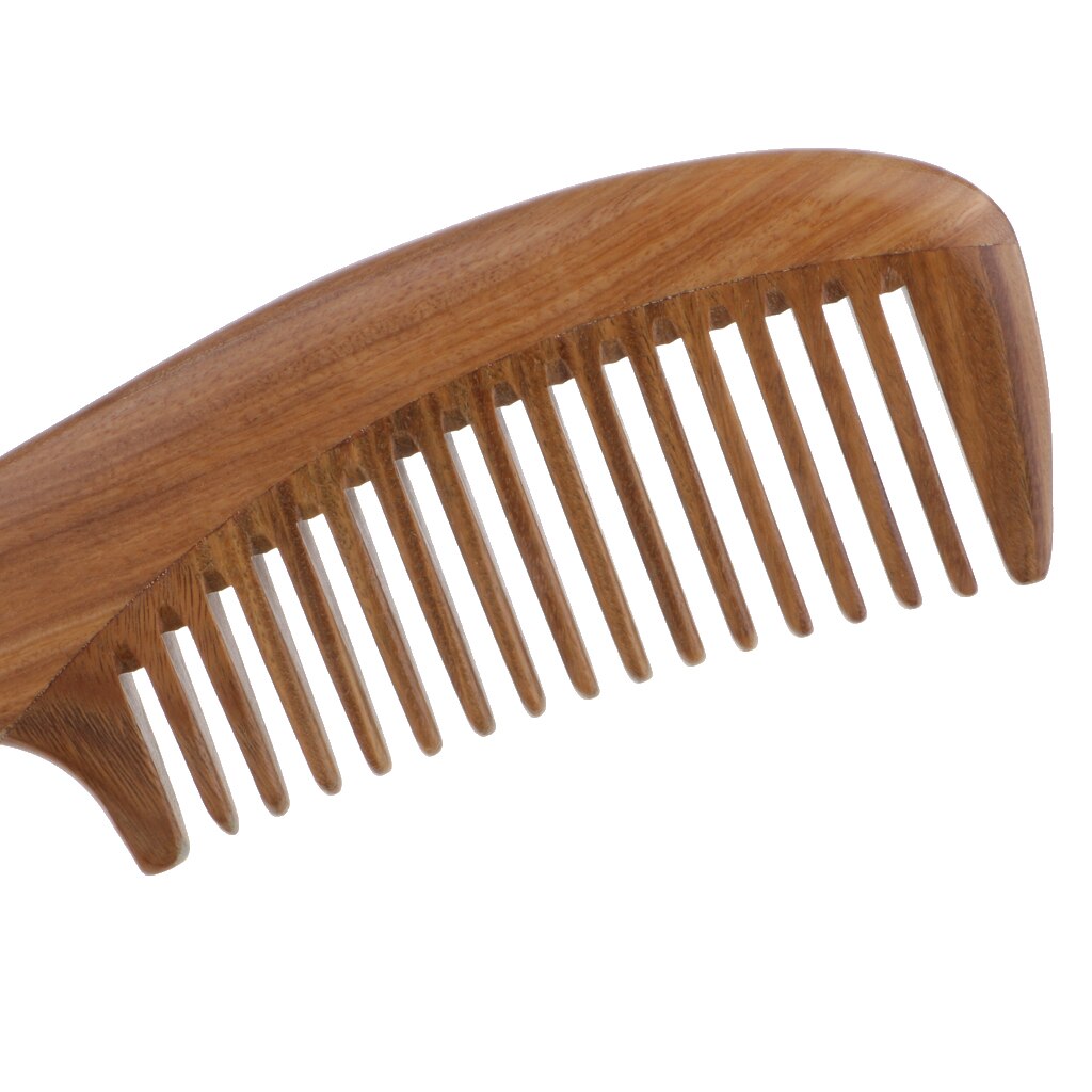 Peine de madera de sándalo peine de diente ancho-cepillo antiestático para el cuidado del cabello masaje de cabeza