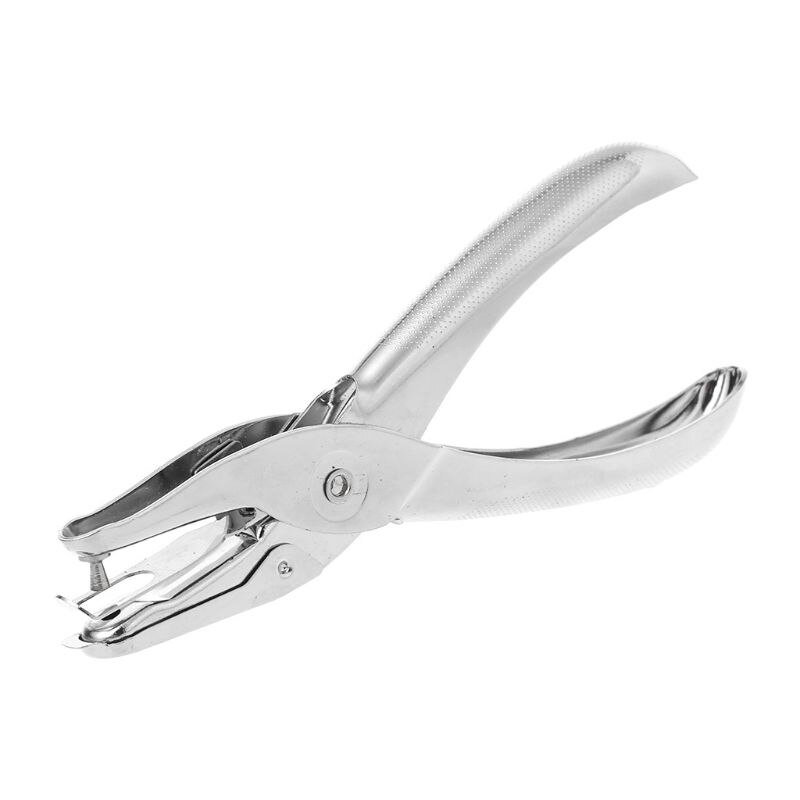 School Office Metal Single Hole Puncher Hand Paper Punch Scrapbooking Punches 6 Pages 3mm R9JA