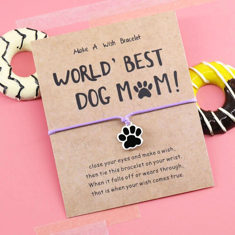 World's Best Dog Mum Bracelet Dog Cat Paw Charm Red Rope Thread String Bracelet Dog Jewelry for Dog Mum Dog Lover