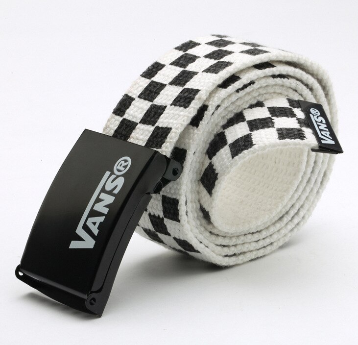 Hommes femmes ceinture ceinture 110cm noir blanc Plaid ceinture toile damier ceintures Cummerbunds toile taille ceintures décontracté damier: Plaid white