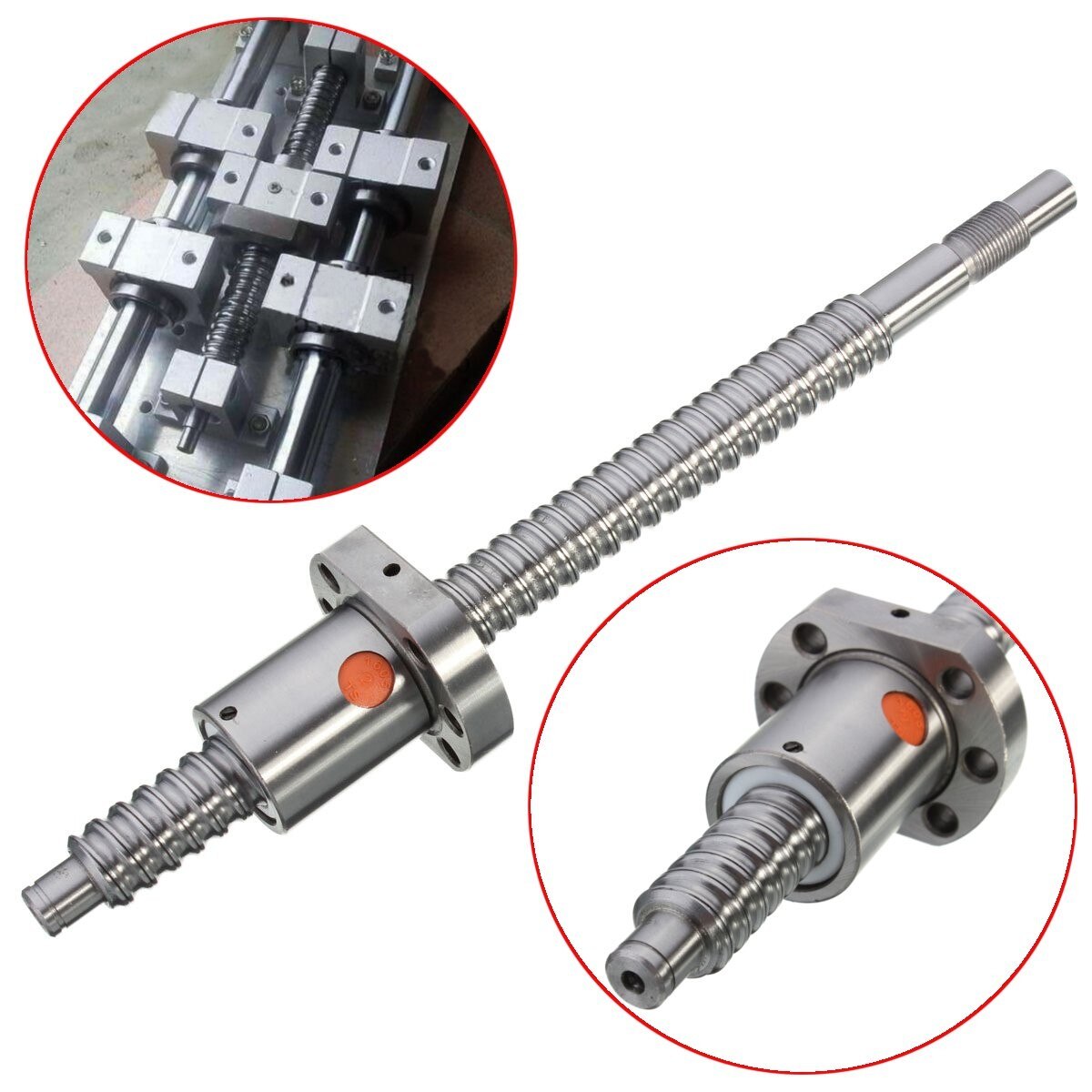 Kuularuuvi sfu 1605 250mm kuularuuvi sfulla 1605 yksi kuulamutterityökalu cnc:lle  c7/ sfu 1605 l250/300/400/500/600/650/1000mm