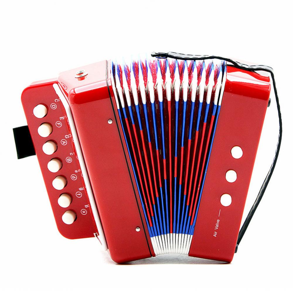 Mini acordeón de 7 teclas, 3 botones, juguete educativo para niños, instrumento Musical de