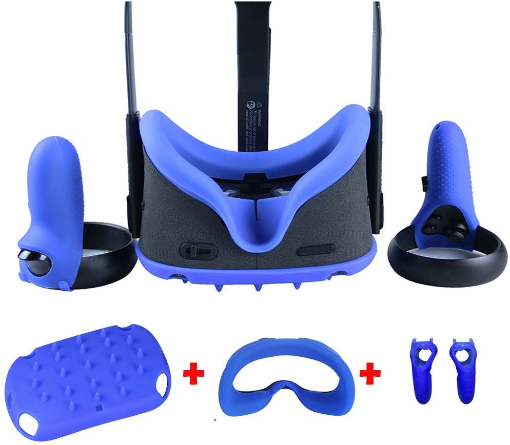 Neueste Silikon Schutzhülle Kopf Abdeckung Auge Gesicht Maske Pad Shell haut für Oculus Quest VR Gläser Controller Grip Abdeckung Sweatproof