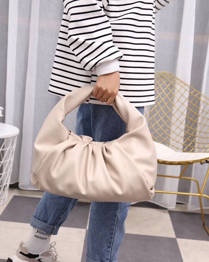 40Cm De Schouder Pouch Dames Handtassen En Portemonnees Soft Pu Lederen Handtas Voor Vrouwen Tas: Beige