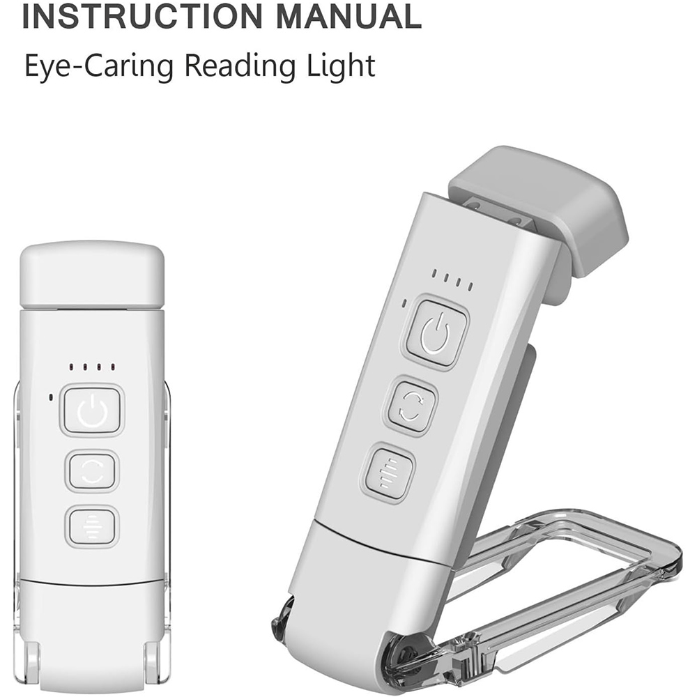 Luz de lectura de libros para lectura de cama, recargable, portátil, con Clip, luz de lectura LED, Mini lámpara de escritorio alimentada por USB regulable