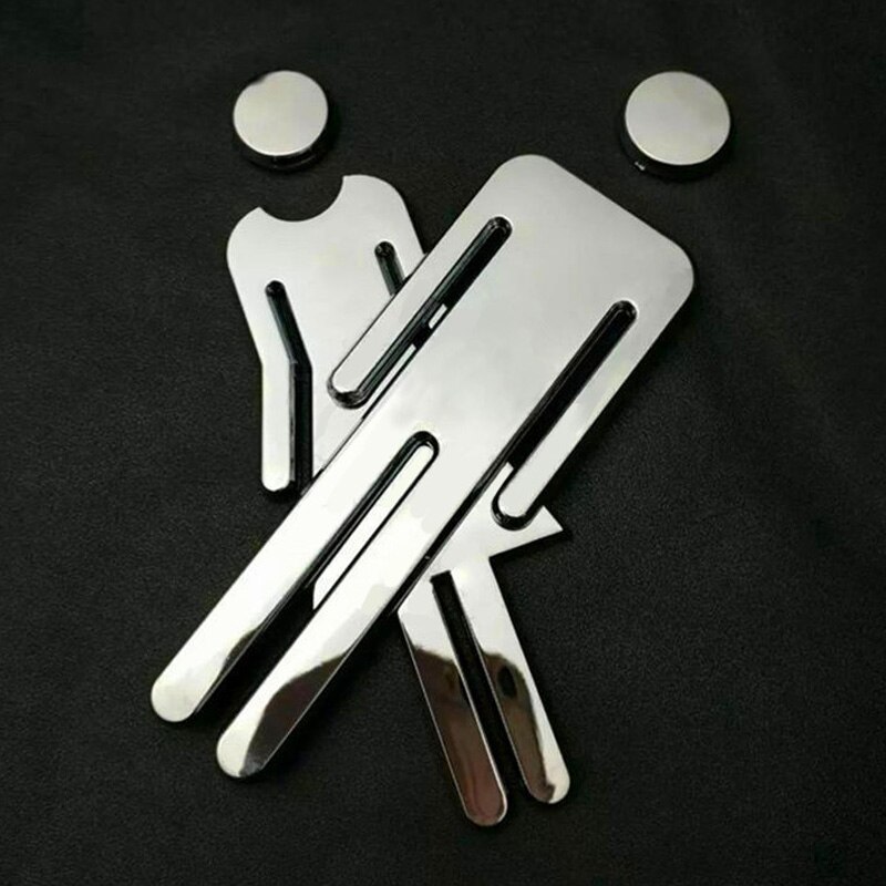 12CM Adhesive Plaque MEN & WOMEN Set Toilet Loo Bathroom Restroom WC Door Sign