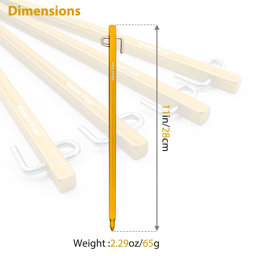 Geertop 4 Pack Metal Tent Stakes Heavy Duty Campin... Grandado